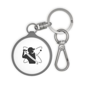 Golf Silhouette Keyring Tag — Golfer Club Swing Keychain