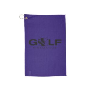 Golf Towel — Golf Kinematics Logo Waffle Towel with Grommet Ring